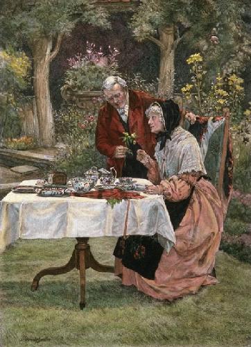Tea In The Garden by Walter Dendy Sadler